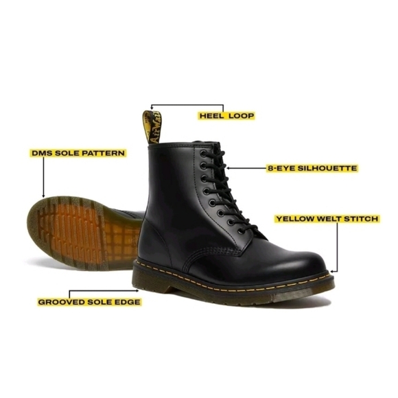 Dr Martens Boots Womens Size 8 Us 1460 Pascal Virginia Leather Black Beautiful - Picture 11 of 12